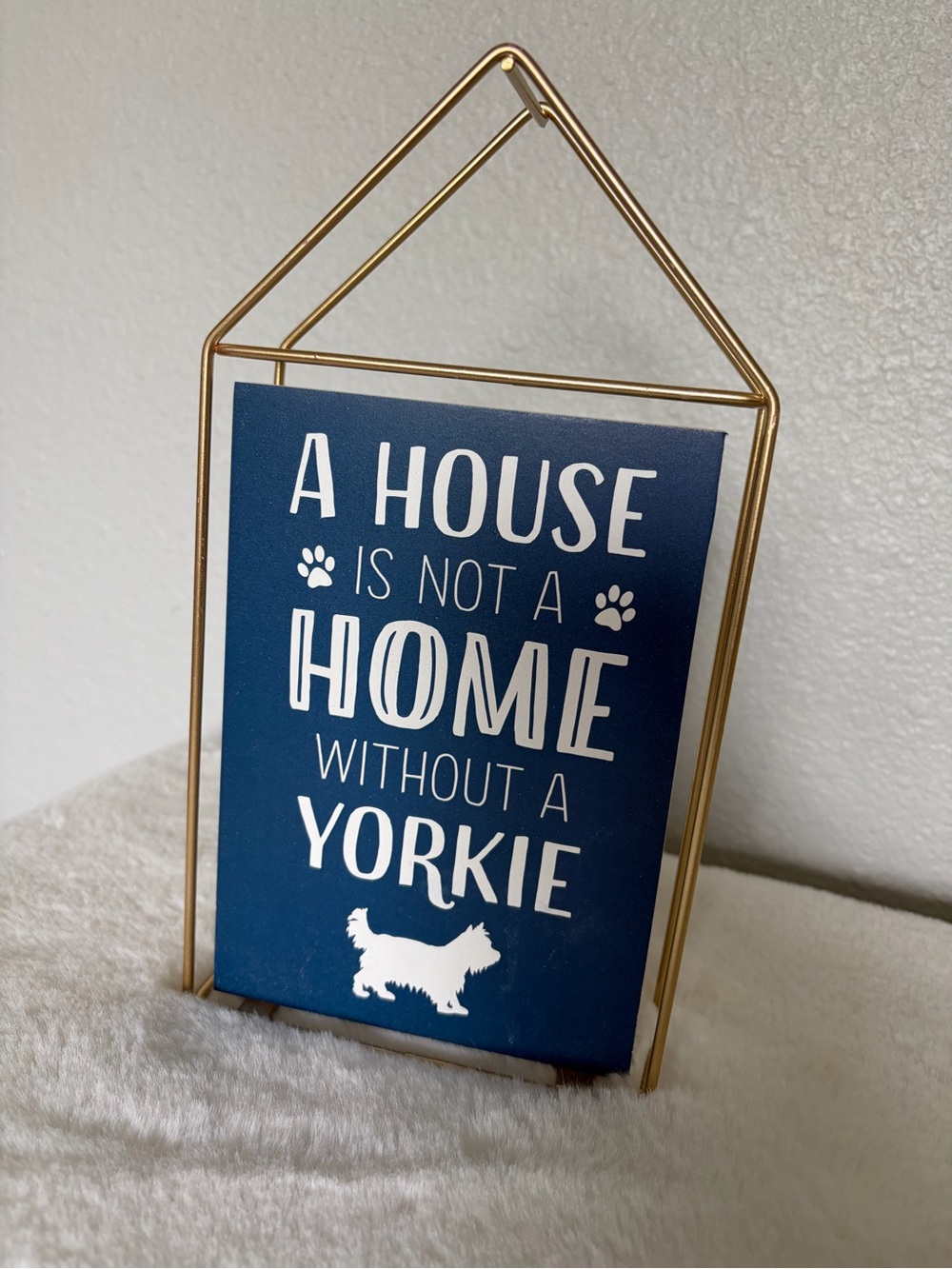 Navy Yorkie Pet Wall Sign - Decorative Home Wall Art